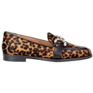 Roberto Festa, Schoenen, Dames, Veelkleurig, 38 EU, Loafer met Animal Print en Front Accessoire