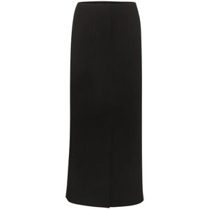 Kaffe, Rokken, Dames, Zwart, 2Xl, Polyester, Elegante zwarte diepe rok met split