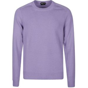 Tom Ford, Truien, Heren, Paars, M, Lavendel Cashmere Saddle Sweater