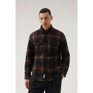 Woolrich, Overhemden, Heren, Bruin, L, Wol, Bruine Woolrich Geruite Overhemdjasje