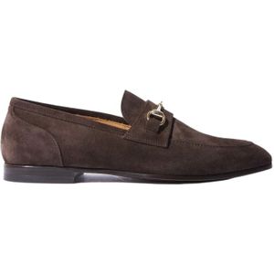 Scarosso, Schoenen, Heren, Bruin, 45 EU, Leer, Donkerbruine Suede Horsebit Loafers