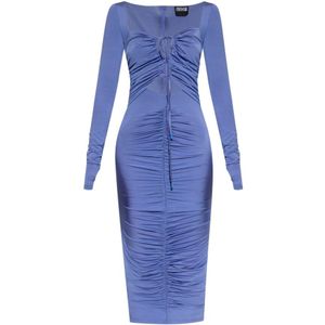 Versace Jeans Couture, Jurk met uitsnijdingen Blauw, Dames, Maat:2XS