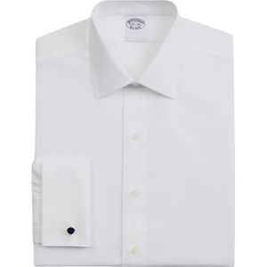 Brooks Brothers, Overhemden, Heren, Wit, XS, Katoen, Witte Regular Fit Non-Iron Stretch Katoenen Overhemd met Ainsley Kraag