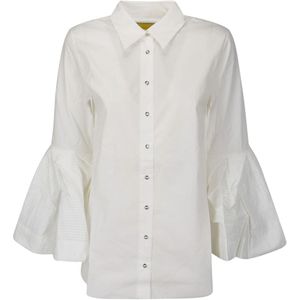 Marques' Almeida, Geplooide Pofmouw Shirt Wit, Dames, Maat:S