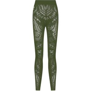 Mes Demoiselles, Fuku Khaki Bloemen Pointelle Broek Groen, Dames, Maat:S