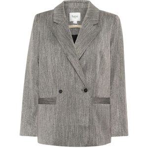 Saint Tropez, Jassen, Dames, Grijs, S, Elegante Grey Melange Blazer Jas