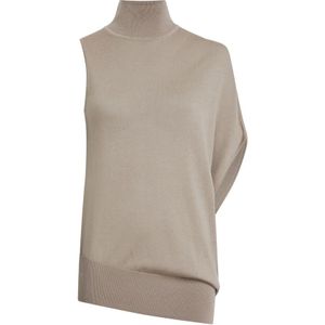 Calvin Klein, Neutrale Taupe Wol Coltrui voor Dames Beige, Dames, Maat:S