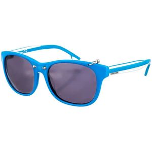 Diesel, Accessoires, Dames, Blauw, ONE Size, Ovale acetaat zonnebril met piercing detail