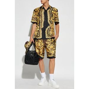 Versace, Korte broeken, Heren, Geel, M, Zijden Shorts