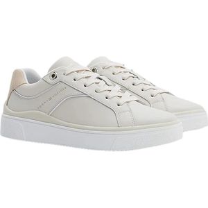 Tommy Hilfiger, Schoenen, Dames, Beige, 38 EU, Stijlvolle Court Sneakers