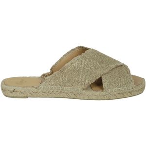 Castañer, Schoenen, Dames, Beige, 40 EU, Linnen, Palmera 032 Linnen Slippers