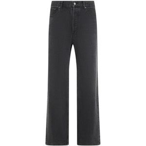 Saint Laurent, Jeans, Heren, Zwart, W30, Katoen, Zwarte Loose Straight Jeans