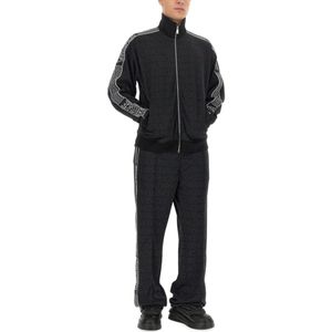 Versace, Broeken, Heren, Zwart, XL, Polyester, Polyester Trainingsbroeken voor Mannen