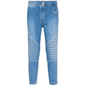 Balmain, Jeans, Dames, Blauw, 4Xs, Denim, Slim Fit Lage Taille Jeans