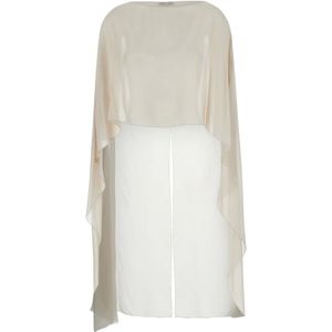 Antonelli Firenze, Witte Sjaal met Herve` Cape Wit, Dames, Maat:ONE Size