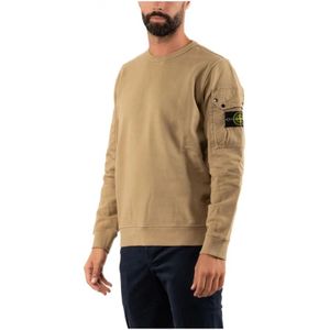 Stone Island, Sweatshirts & Hoodies, Heren, Beige, S, Stijlvolle Herenoverhemd