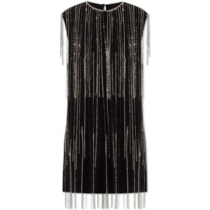 AllSaints, Ilia franjekleed Zwart, Dames, Maat:XS