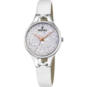 Festina, Dameshorloge met Swarovski Elements Wit, Dames, Maat:ONE Size