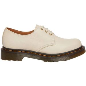 Dr. Martens, Originele 3-gaats platte schoenen Beige, Dames, Maat:40 EU