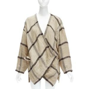 Issey Miyake Pre-owned, Pre-owned, Dames, Beige, 38 EU, Katoen, Pre-owned Fabric outerwear