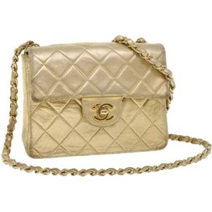 Chanel Vintage, Pre-owned, Dames, Geel, ONE Size, Pre-owned Leather chanel-bags