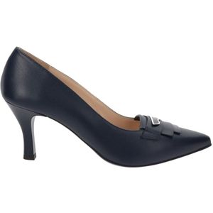 Nerogiardini, Schoenen, Dames, Blauw, 38 EU, Leren Hoge Hakken Schoenen Elegant Comfort