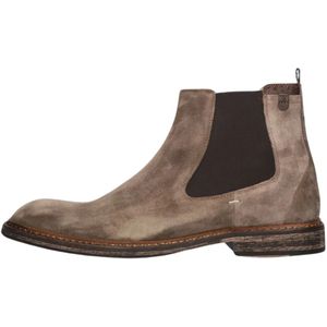 Floris van Bommel, Schoenen, Heren, Beige, 43 1/3 EU, Suède, Taupe Chelsea Boot met Uniek Design