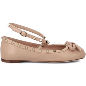 Valentino Garavani, Schoenen, Dames, Beige, 39 1/2 EU, Elegante Ballerina Schoenen