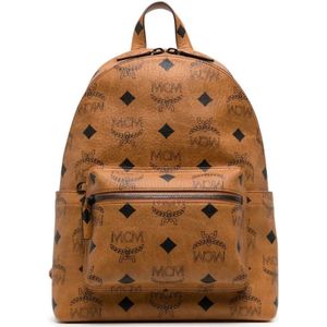 Mcm, Stark Maxi Visetos-print Rugzak Bruin, Heren, Maat:ONE Size