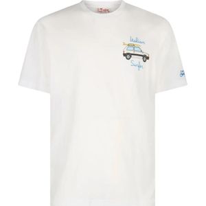 MC2 Saint Barth, Tops, Heren, Wit, S, Katoen, Panda Print Katoenen T-shirt