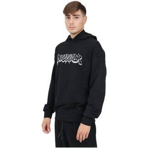 Disclaimer, Sweatshirts & Hoodies, Heren, Zwart, XL, Katoen, Zwarte hoodie met kenmerkende tekst