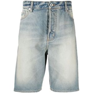 Kenzo, Korte broeken, Heren, Blauw, W34, Denim, Stone Bleach Denim Shorts