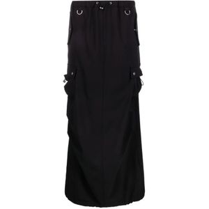 Coperni, Rokken, Dames, Zwart, S, Op Maat Gemaakte Cargo Maxi Rok