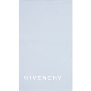 Givenchy, Lichtblauw Witte Wollen Sjaal Blauw, Dames, Maat:ONE Size