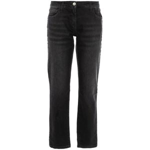 Patrizia Pepe, Jeans, Dames, Zwart, S, Denim, Curvy Zwarte Denim Slim Fit Broek