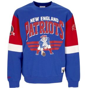 Mitchell & Ness, Sweatshirts & Hoodies, Heren, Veelkleurig, S, Katoen, New England Patriots Crewneck Sweatshirt