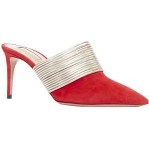 Aquazzura Pre-owned, Pre-owned, Dames, Rood, 39 EU, Leer, Pre-owned Suede heels