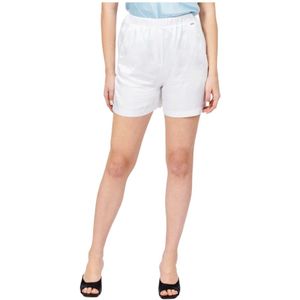 Armani Exchange, Korte broeken, Dames, Wit, S, Stijlvolle Lange Shorts voor Vrouwen