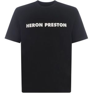 Heron Preston, Tops, Heren, Zwart, 2Xl, Zwarte T-shirts en Polos met Logo