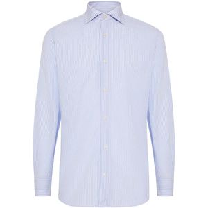 Boggi Milano, Overhemden, Heren, Blauw, 5Xl, Katoen, Slim Fit Katoenen Dobby Overhemd