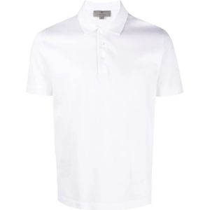 Canali, Tops, Heren, Wit, 3Xl, Katoen, Korte Mouw Polo Shirt