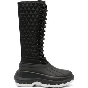 Kenzo, Schoenen, Dames, Zwart, 40 EU, Zwarte Diamond Quilted Laarzen