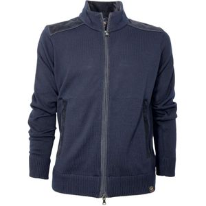 Paul & Shark, Heren Cardigan van Wol met Ritssluiting en Applicaties Blauw, Heren, Maat:M