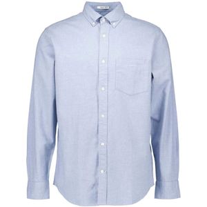Gant, Overhemden, Heren, Blauw, L, Blauwe overhemden met lange mouwen