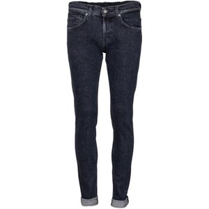 Dondup, Skinny Fit George Denim Jeans Zwart, Heren, Maat:W35