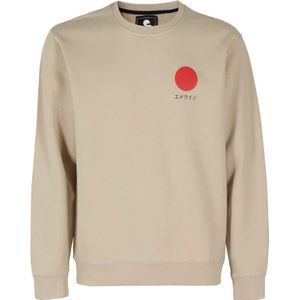 Edwin, Sweatshirts & Hoodies, Heren, Beige, S, Japanse Zon Stijlvolle Tee