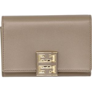 Givenchy, Taupe 4G Medium Flap Portemonnee Bruin, Dames, Maat:ONE Size