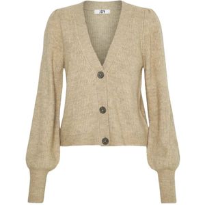 Jacqueline de Yong, Truien, Dames, Beige, S, Polyester, Stijlvolle Gebreide Vest