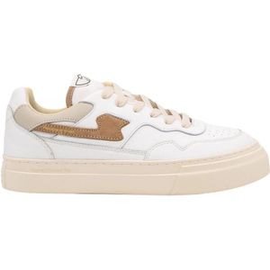 S.w.c. Stepney Workers Club, Pearl S-Strike Leren Sneakers Wit, Heren, Maat:40 EU