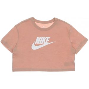 Nike, Essential Crop Icon Tee Rose Whisper/White Roze, Dames, Maat:M